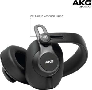 AKG Pro Audio K371 Over Ear Closed Back Foldable Studio Headphones Black